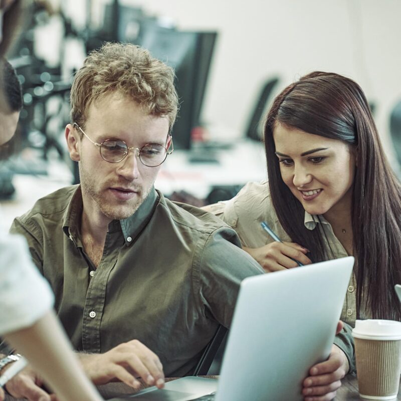 Young professionals take e-learning course