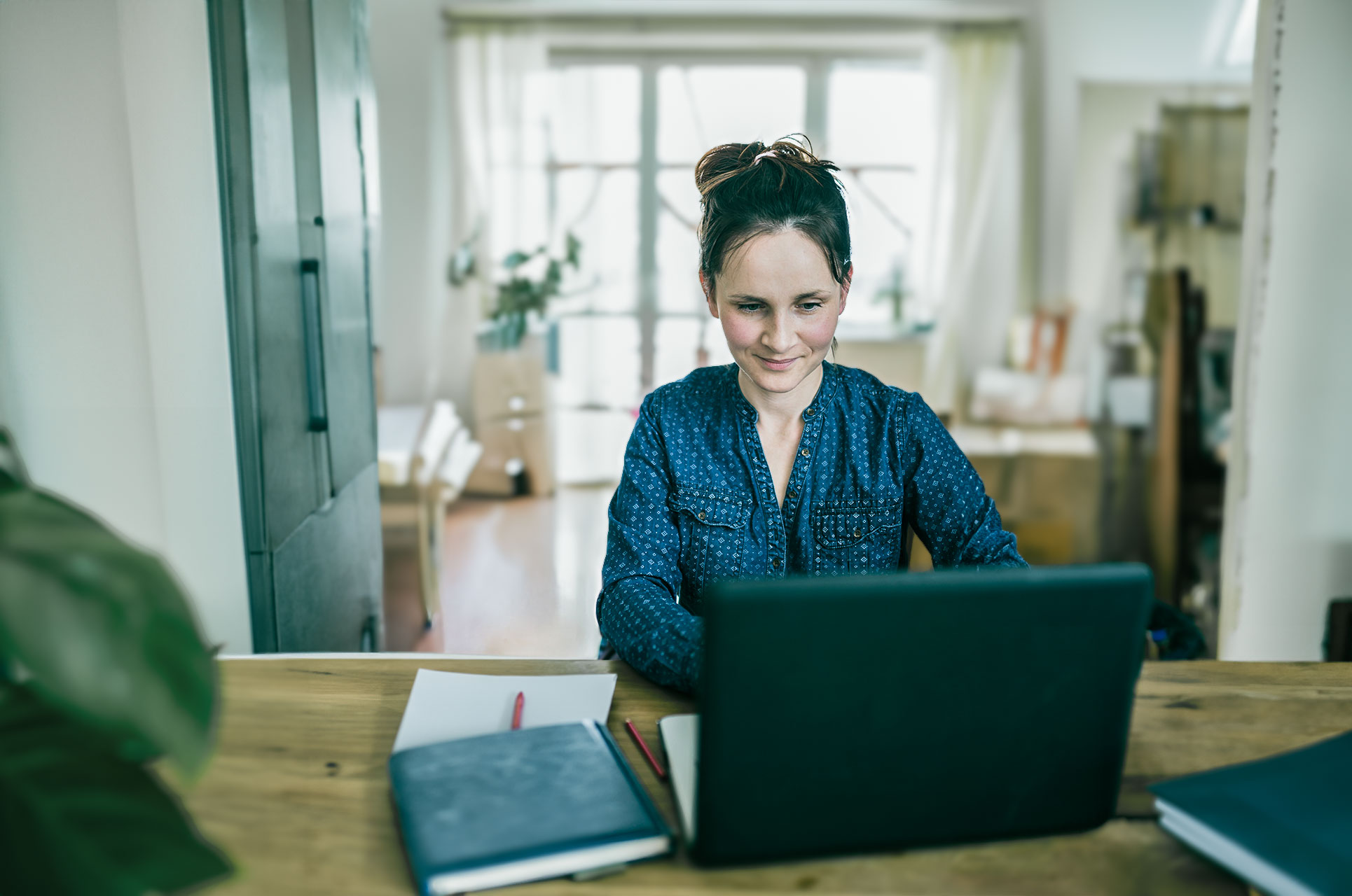 Female professional working from home